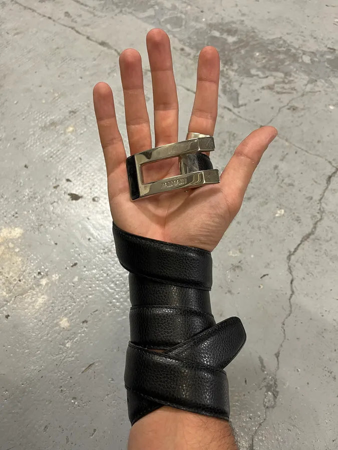 Balmain Black Leather Premium Belt Pcsbbyz 0