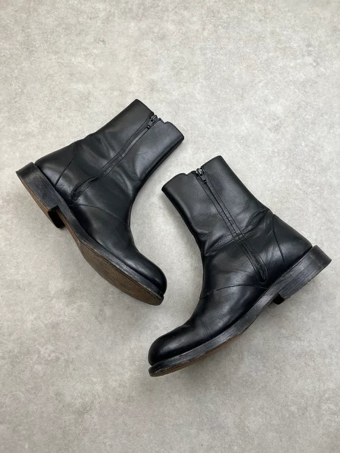 Balmain Black Leather Zip Chelsea Boots xVSnQEB 2