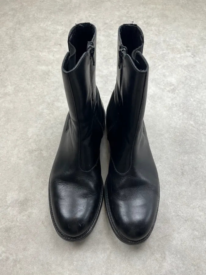 Balmain Black Leather Zip Chelsea Boots xVSnQEB 3