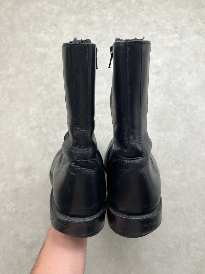 Balmain Black Leather Zip Chelsea Boots xVSnQEB 5