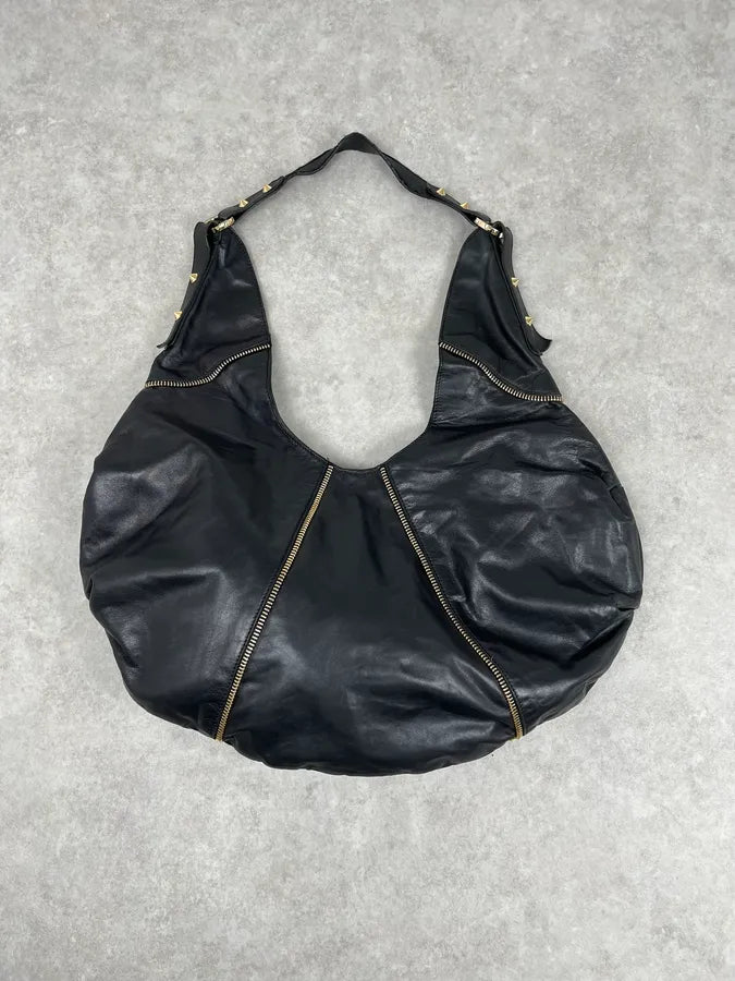 Balmain Black Leather Zip Shoulder Bag zvaxyRs 3