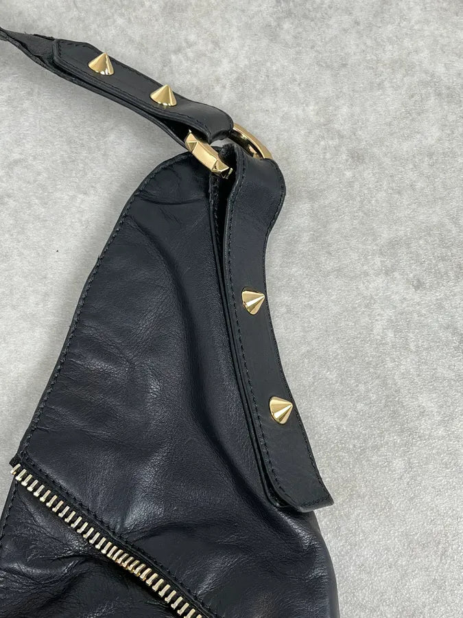 Balmain Black Leather Zip Shoulder Bag zvaxyRs 7