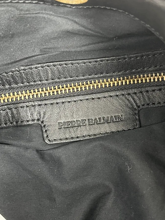 Balmain Black Leather Zip Shoulder Bag zvaxyRs 8