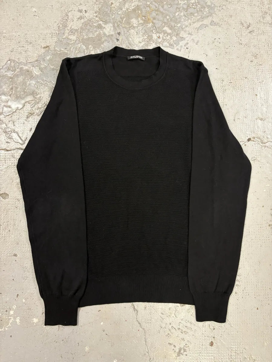 Balmain Black Minimalist Sweater AcpFMuZ 0