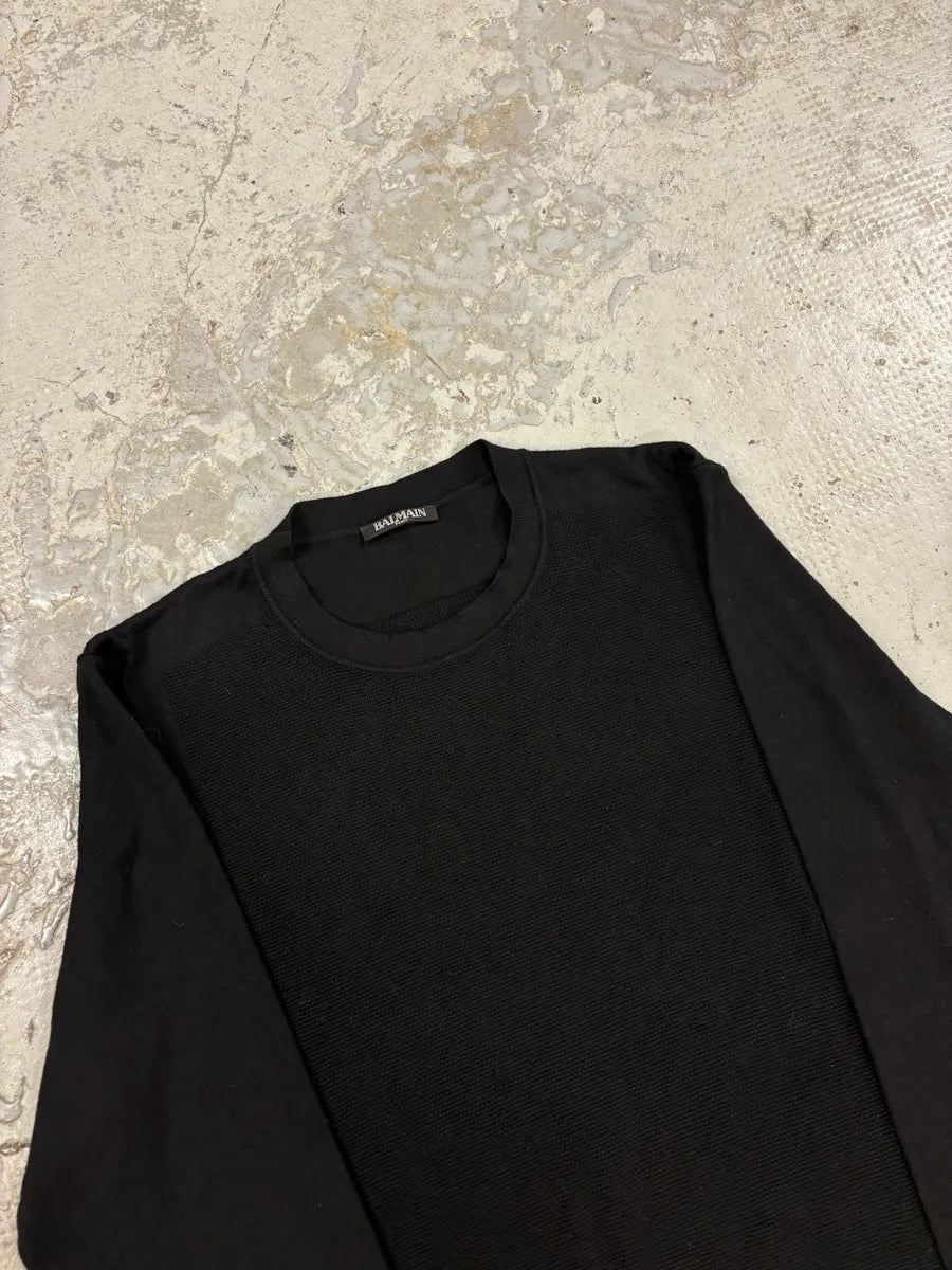 Balmain Black Minimalist Sweater AcpFMuZ 7