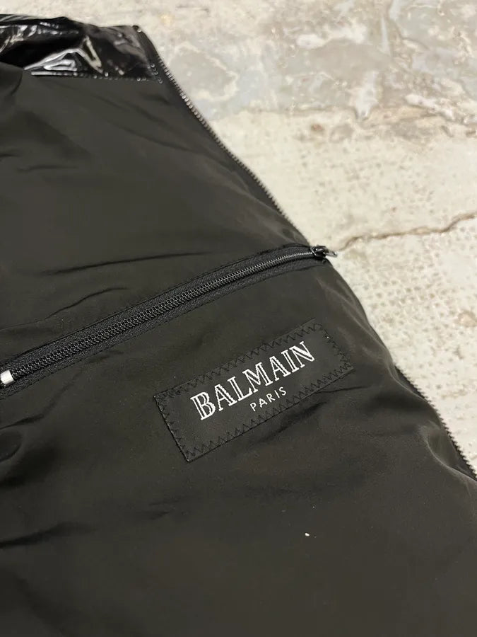 Balmain Black Red & White Mulicolor Puffer Jacket MfUMFal 11