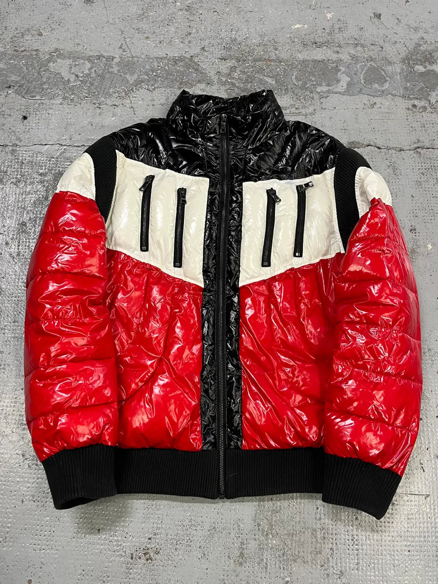 Balmain Black Red & White Mulicolor Puffer Jacket MfUMFal 3