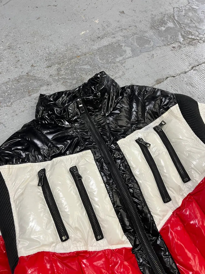 Balmain Black Red & White Mulicolor Puffer Jacket MfUMFal 5