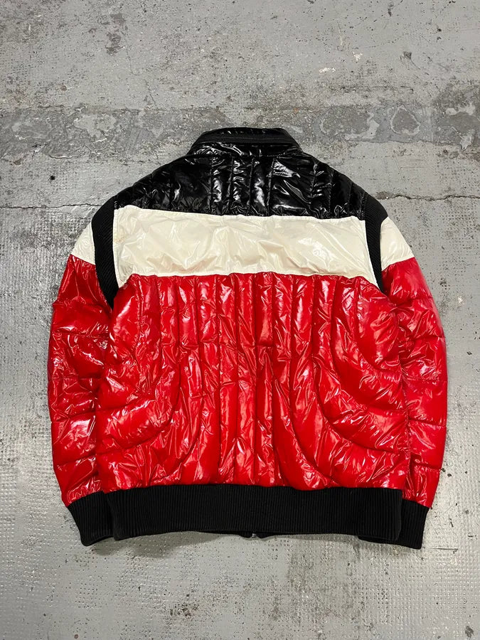Balmain Black Red & White Mulicolor Puffer Jacket MfUMFal 7