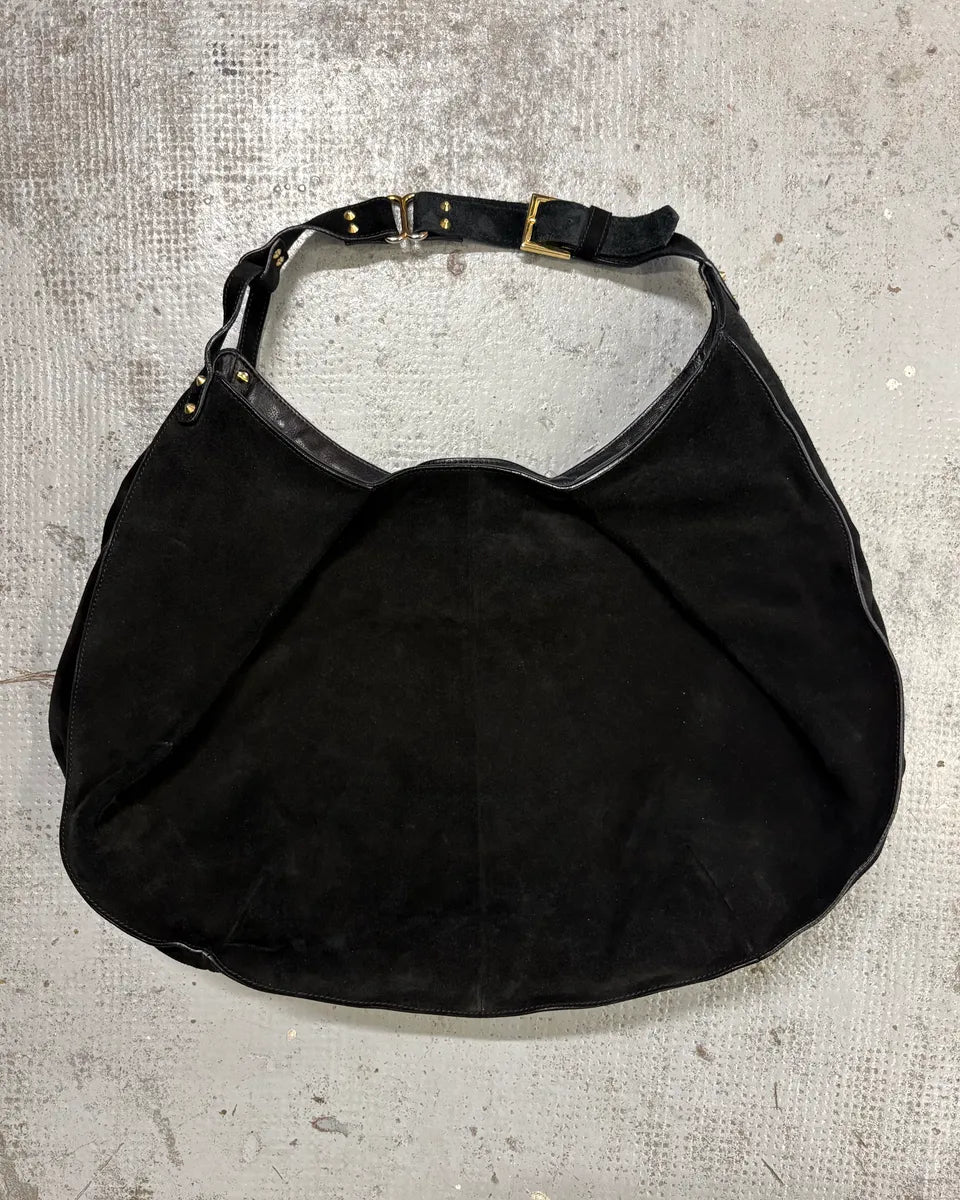 Balmain Black Suede Hobo Bag Shoulder Bag  zIiuiYM 0