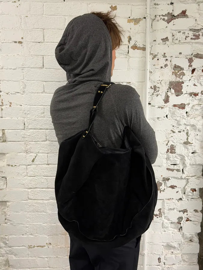 Balmain Black Suede Hobo Bag Shoulder Bag  zIiuiYM 1