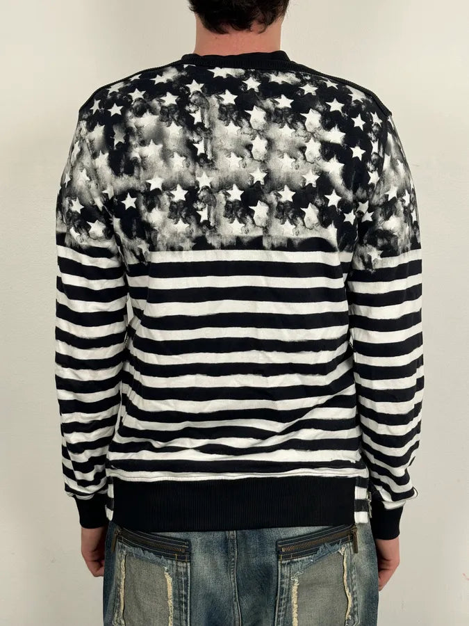 Balmain Black & White USA Flag Contemporary Zip Sweater ctGeuAt 2
