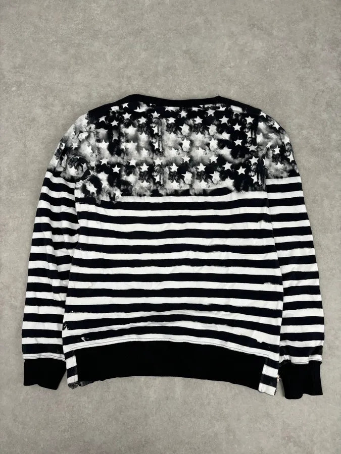 Balmain Black & White USA Flag Contemporary Zip Sweater ctGeuAt 5