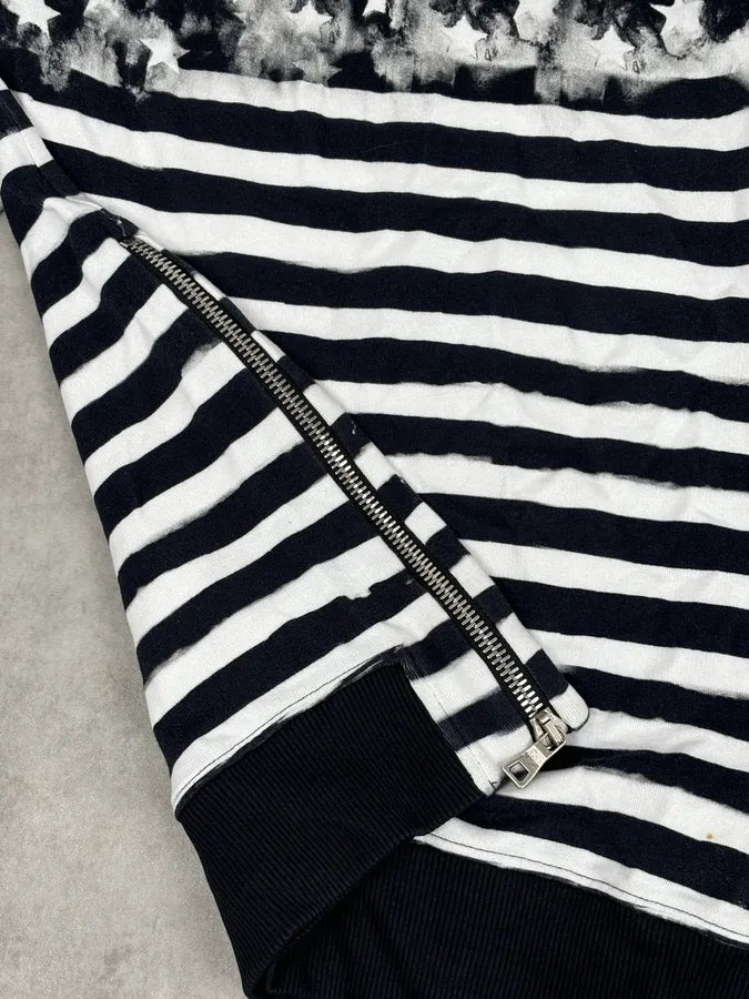 Balmain Black & White USA Flag Contemporary Zip Sweater ctGeuAt 8