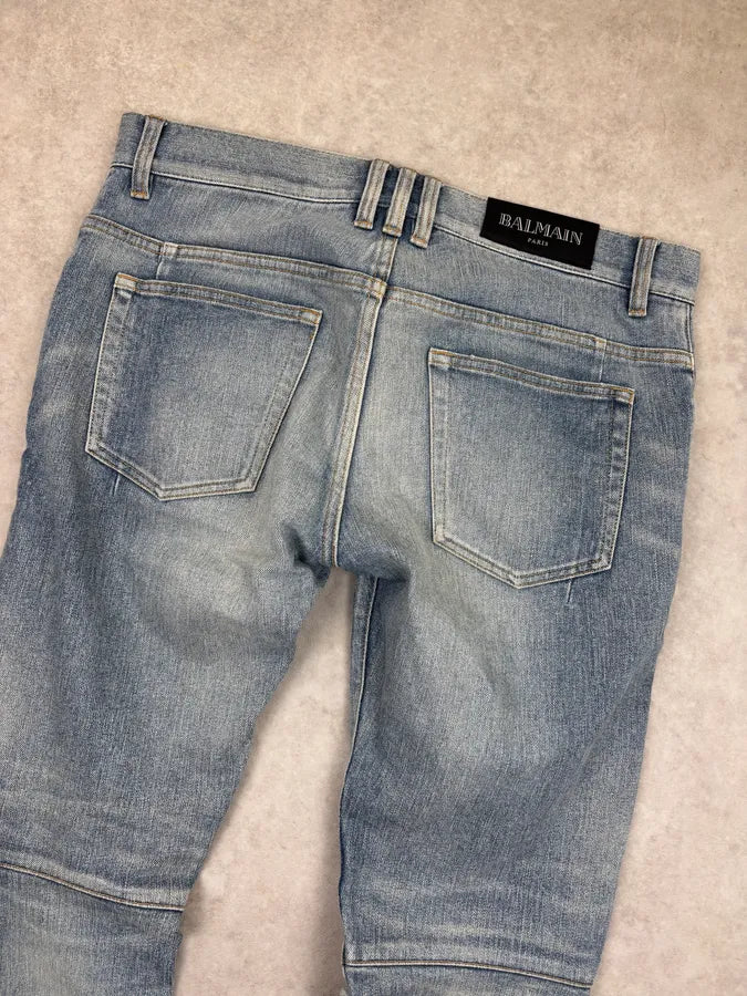 SS2011 Balmain Blue Denim Slim Jeans yGONfsb 7