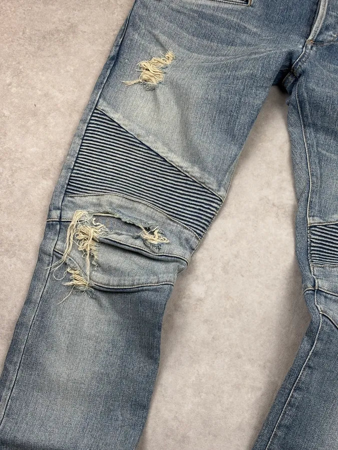 SS2011 Balmain Blue Denim Slim Jeans yGONfsb 10