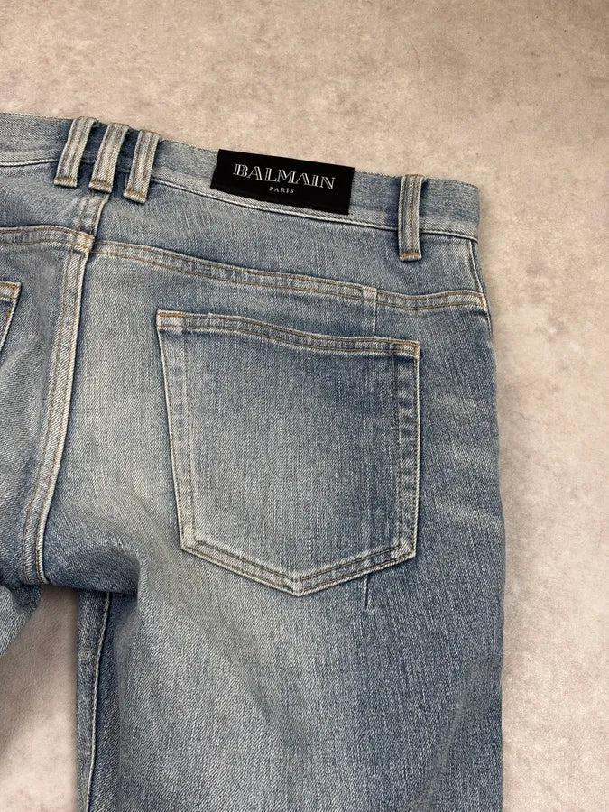 SS2011 Balmain Blue Denim Slim Jeans yGONfsb 8