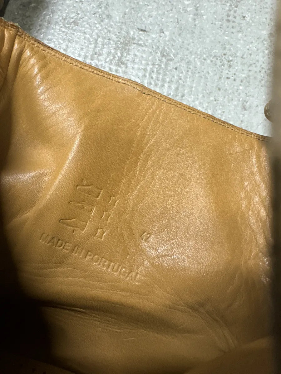 Balmain Camel Avant-Garde Buckle Leather Biker Shoes recYotu 6