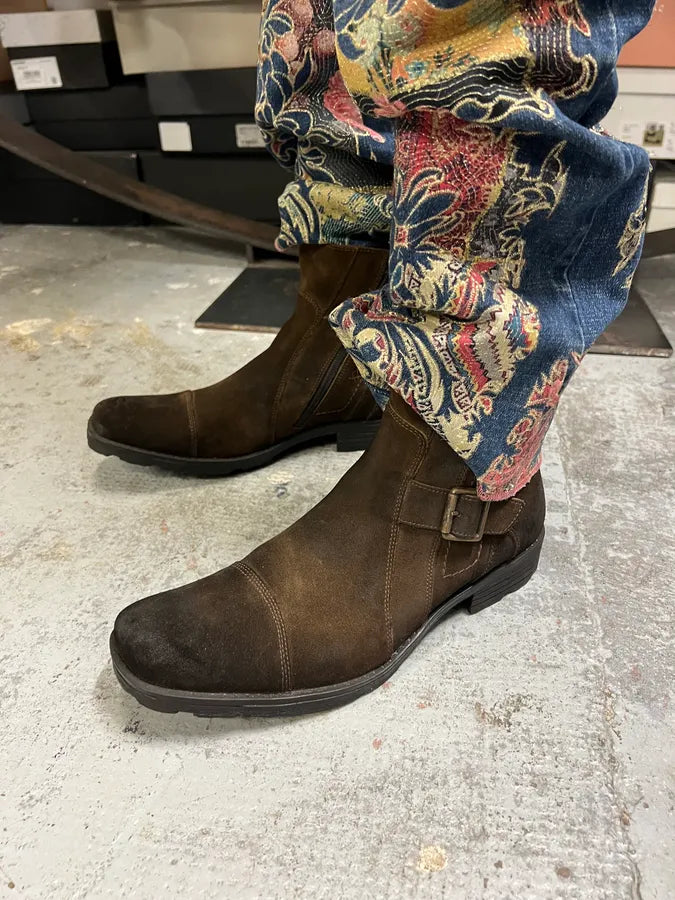 Balmain Dark Brown Ankle Suede Leather Boots DalIYru 3