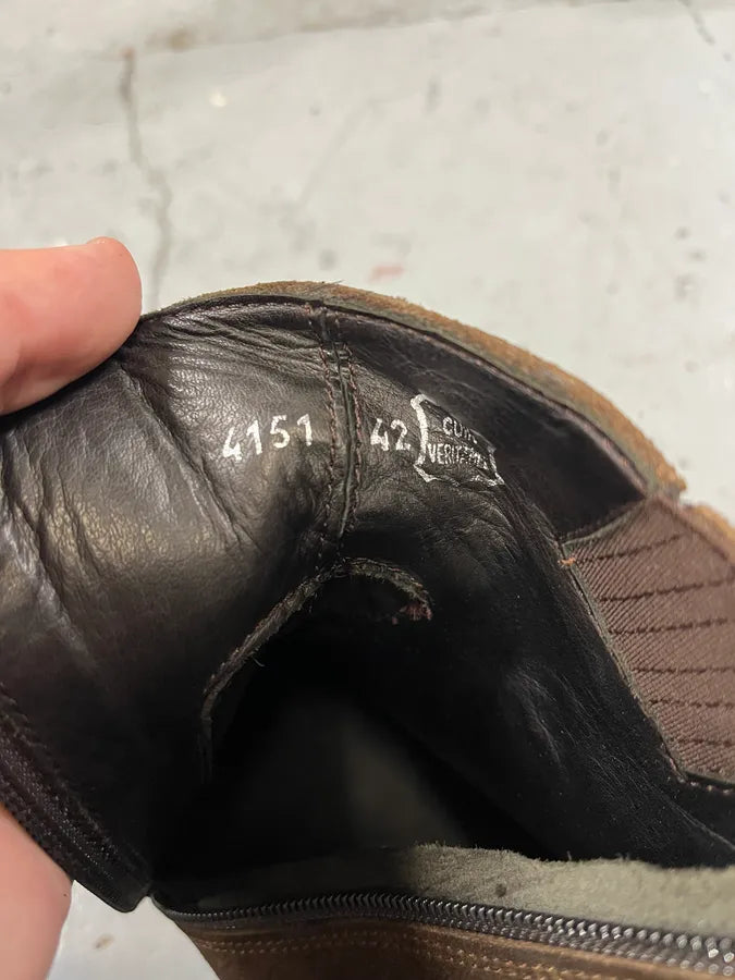 Balmain Dark Brown Ankle Suede Leather Boots DalIYru 9