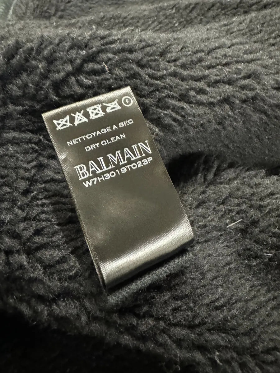 Balmain Dark Green Python Effect Distressed Avant-Garde Jacket ovgtzdy 10