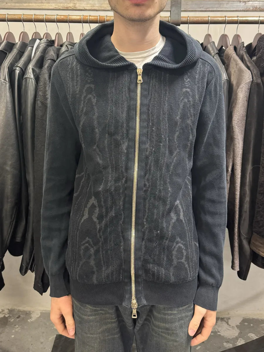 Balmain Dark Marble Effect Light Zip-up Sweater (S/M) DkOFRLp 3