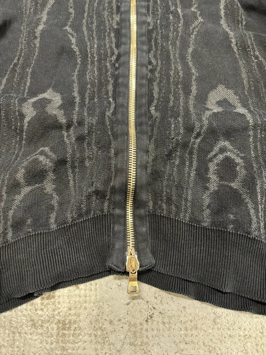 Balmain Dark Marble Effect Light Zip-up Sweater (S/M) DkOFRLp 7