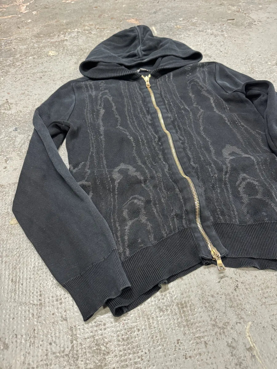 Balmain Dark Marble Effect Light Zip-up Sweater (S/M) DkOFRLp 8