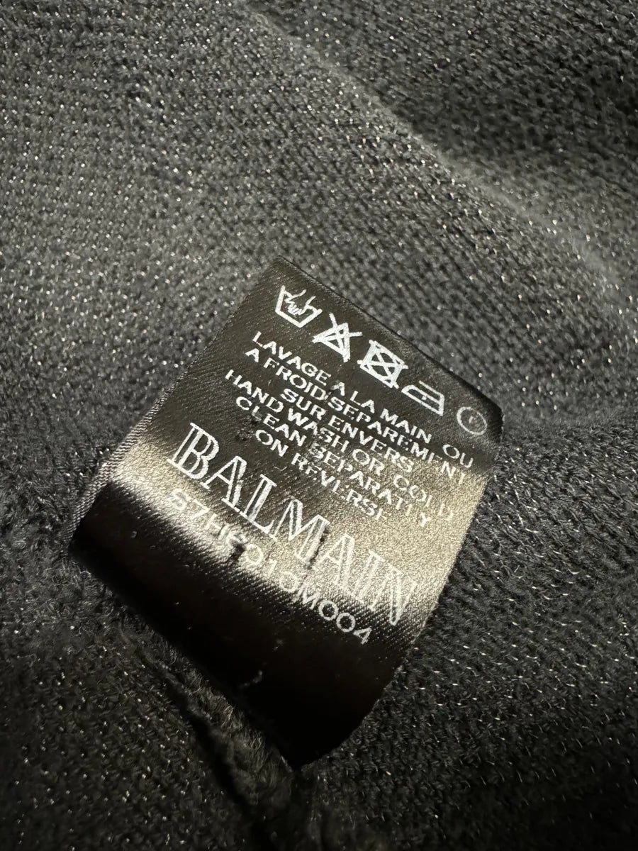 Balmain Dark Marble Effect Light Zip-up Sweater (S/M) DkOFRLp 9