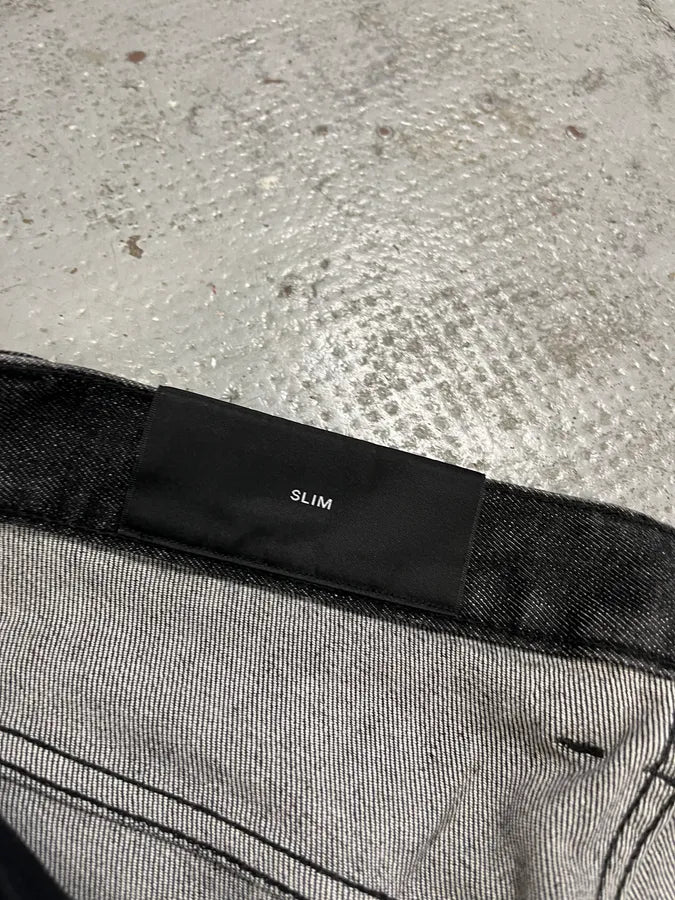 Balmain Distressed Biker Faded Black Slim Jeans JxBAhhB 11
