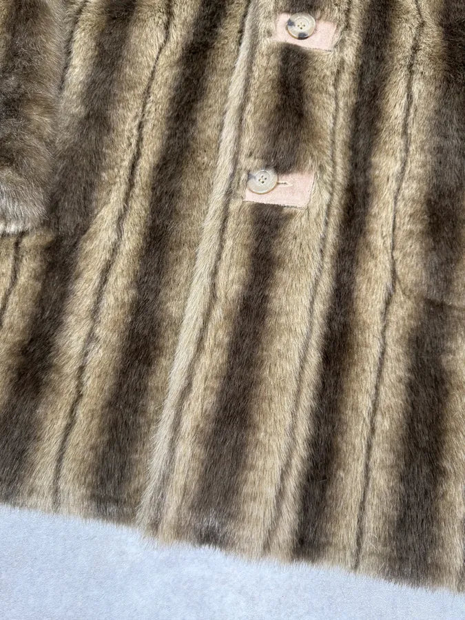 Balmain Faux Fur Reversible Beige Hooded Coat sEKteFX 8