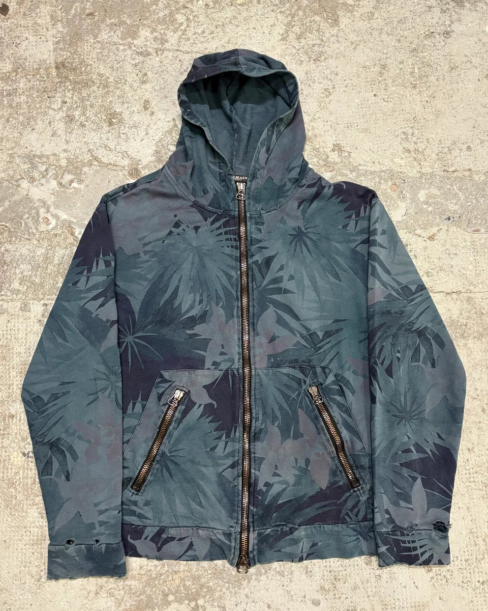Balmain Flowers Blue Distressed Sweatshirt MjQdRkd 0