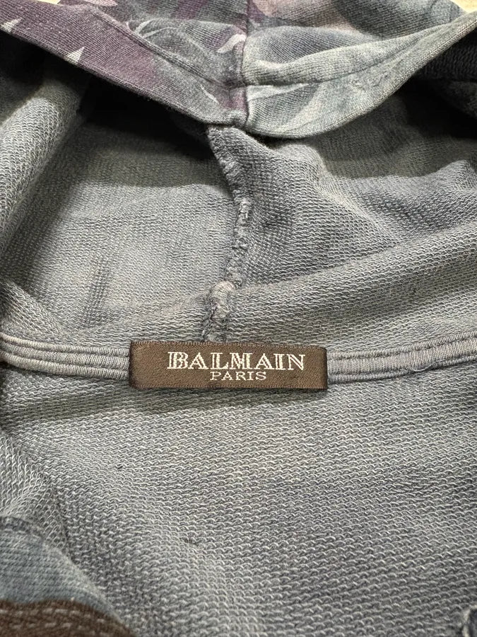 Balmain Flowers Blue Distressed Sweatshirt MjQdRkd 8