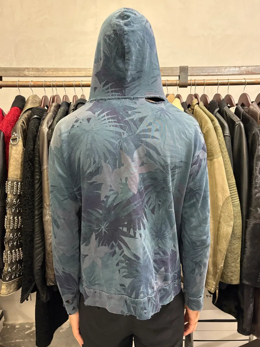 Balmain Flowers Blue Distressed Sweatshirt MjQdRkd 2