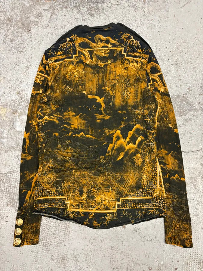 Balmain Gold & Black Signature Dynasty Longsleeve zSEVKXa 5