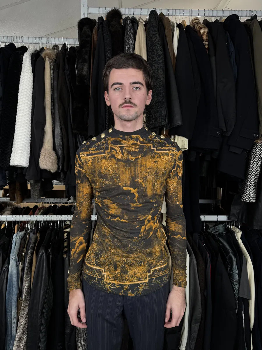 Balmain Gold & Black Signature Dynasty Longsleeve zSEVKXa 2