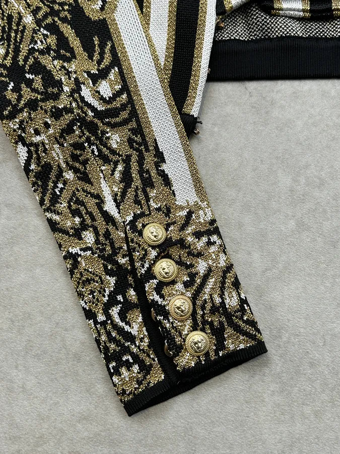 AW2019 Balmain Golden Stripe Cardigan snCmRBW 5