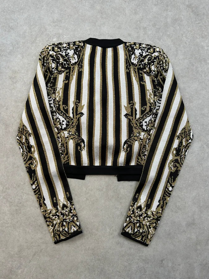 AW2019 Balmain Golden Stripe Cardigan snCmRBW 7
