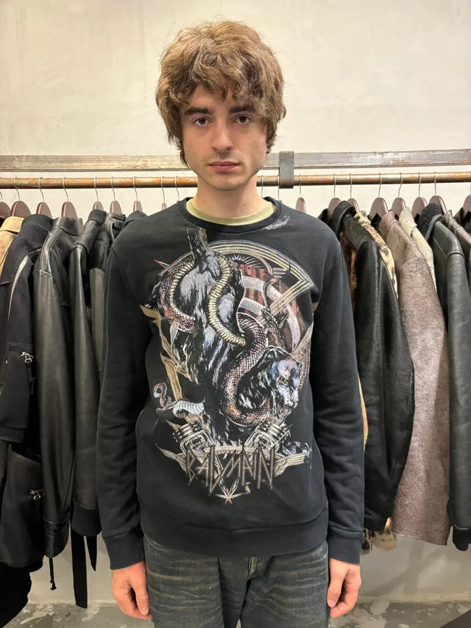 Balmain Graphic Crazy Animals Black Sweater bjsfCaj 1