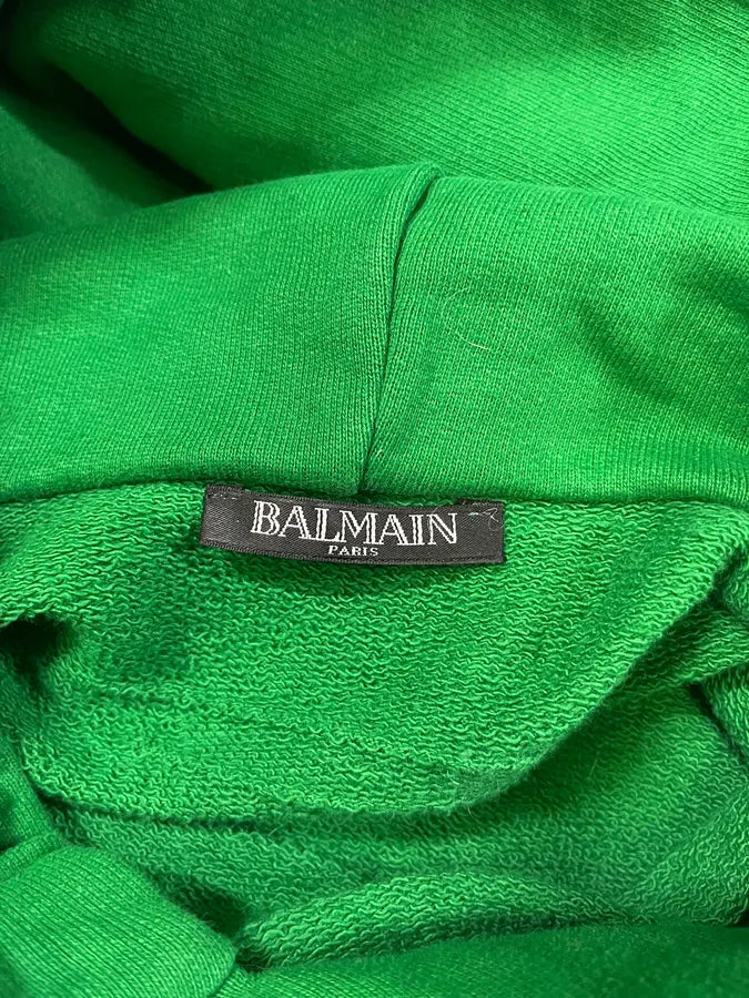 Balmain Green Side Zips Hoodie Sweater yGbUNSQ 8