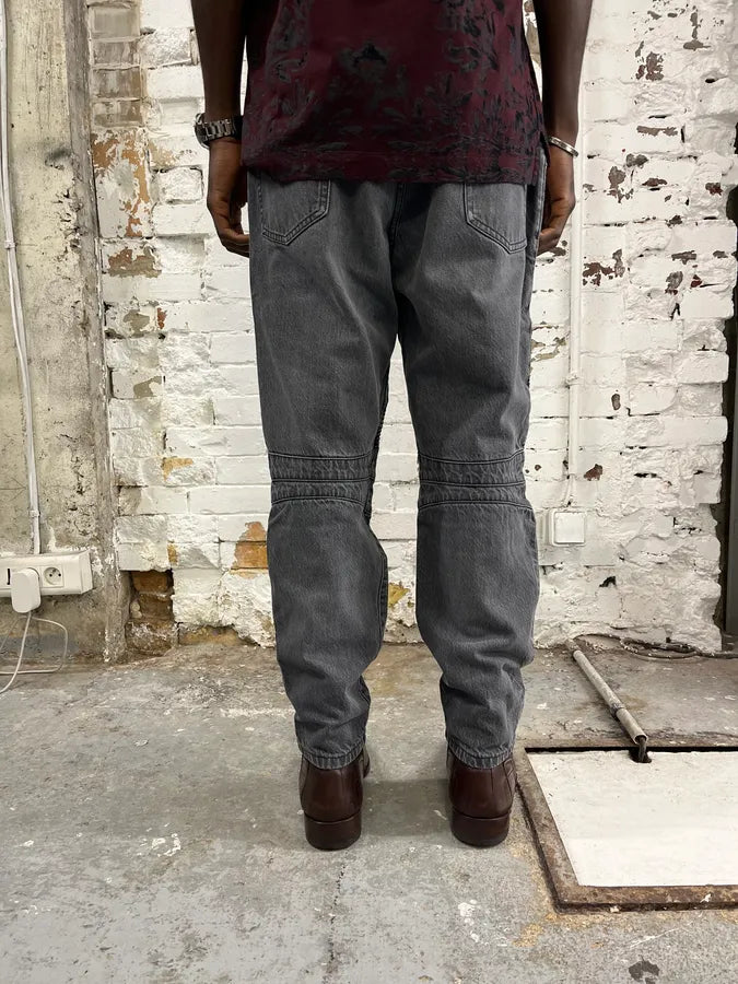 Balmain Grey Biker Denim Jeans qadhoxW 3