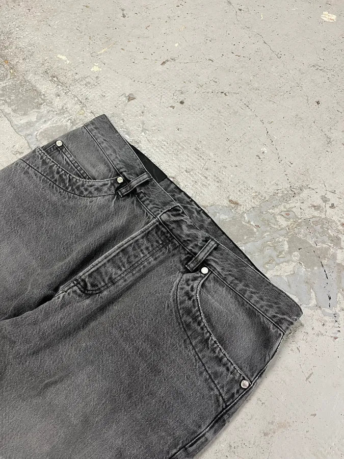 Balmain Grey Biker Denim Jeans qadhoxW 4