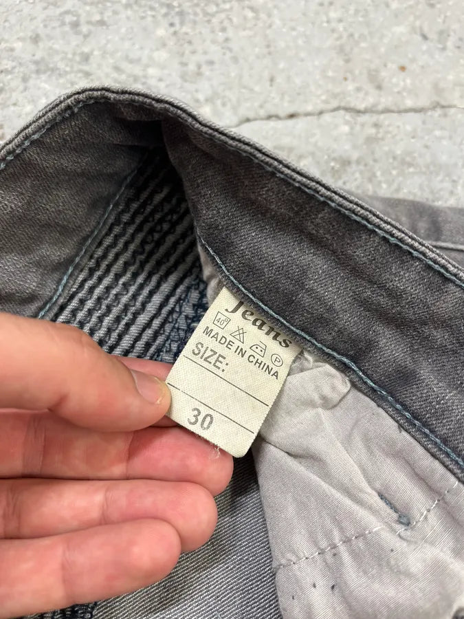Balmain Grey Biker Denim Slim Jeans zmmlzxS 10