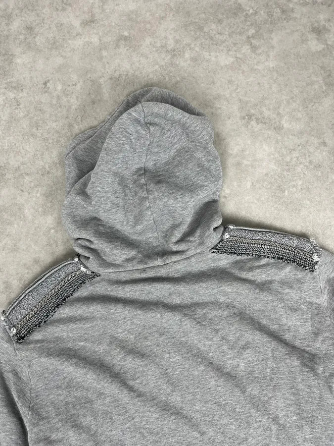 SS2014 Balmain Grey Captain Imperial Zip-up Hoodie aNHVeXn 6