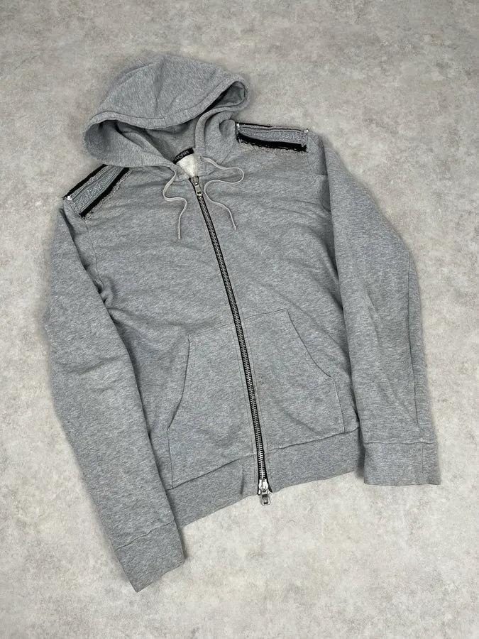 SS2014 Balmain Grey Captain Imperial Zip-up Hoodie aNHVeXn 4
