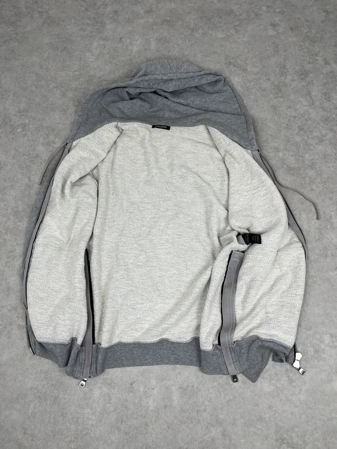 SS2014 Balmain Grey Captain Imperial Zip-up Hoodie aNHVeXn 7