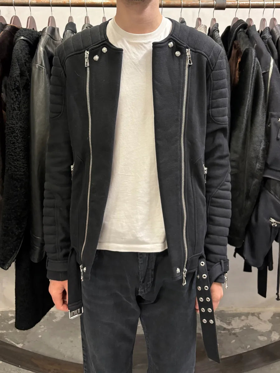 Balmain HM Black Hospin Multi Zips Avant-Garde Jacket (S) sZLdWqj 1