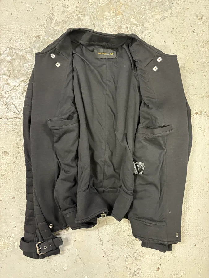 Balmain HM Black Hospin Multi Zips Avant-Garde Jacket (S) sZLdWqj 6
