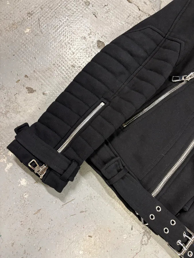 Balmain HM Black Hospin Multi Zips Avant-Garde Jacket (S) sZLdWqj 7
