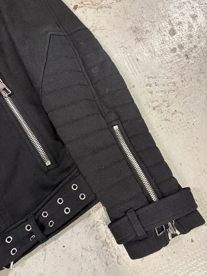 Balmain HM Black Hospin Multi Zips Avant-Garde Jacket (S) sZLdWqj 8